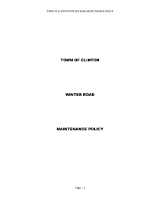 town of clinton winter road maintenance policy