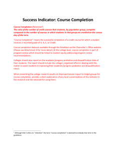 Course Completion (Retention 1 )