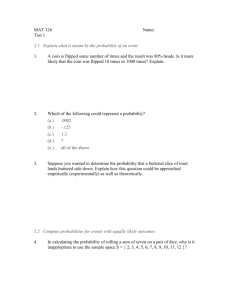 MAT 126 Name: Test 1 2.1 Explain what is meant by the probability
