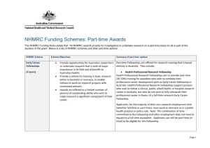NHMRC Funding Schemes: Part-time Awards
