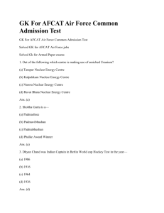 GK For AFCAT Air Force Common Admission Test