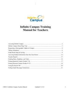 Sample Infinite Campus Teacher Manual