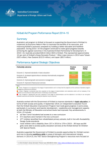 Progress towards Performance Benchmarks in 2014-15