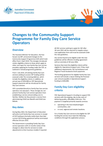 Changes to the Community Support Programme