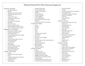 McIntosh School 2015-2016 Classroom Supply