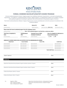 Formal Combined Bachelor`s Master`s Degree Form