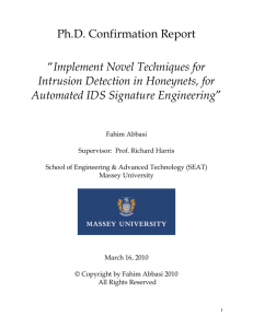 Novel Techniques for Intrusion Detection in Honeynets, for