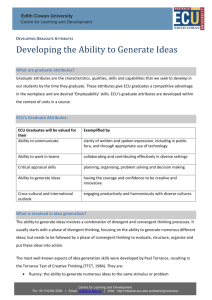 Developing the ability to generate ideas