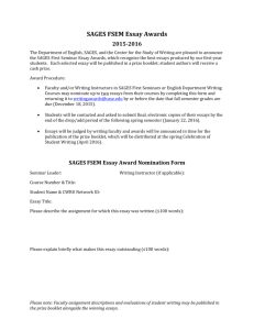 First Seminar Essay Prize Nomination Form (2015)