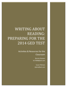 Writing about Reading: Preparing for the 2014 GED Test