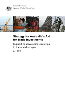 Strategy for Australia`s Aid for Trade Investments