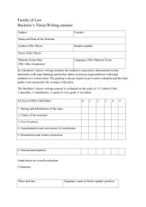 Writing Seminar Evaluation Form