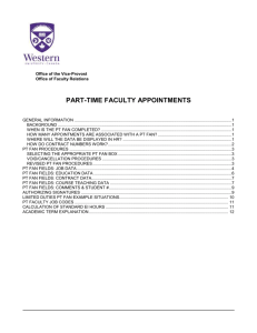 Part-time Faculty Appointments