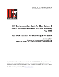Clinical Oncology Treatment Plan and Summary CDA IG Pre