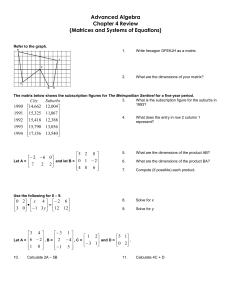 Matrices and Systems of Equations