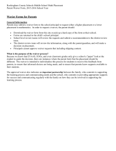 Math Placement Appeal Form - Rockingham County Schools