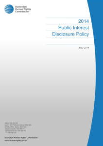 Public Interest Disclosure Policy