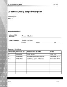 "Specify" Scope Description (ASD) - QI