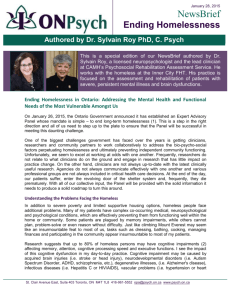 Ending Homelessness Authored by Dr. Sylvain Roy PhD, C. Psych
