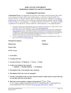 Unanticipated Event Form - the Office for Responsible Research