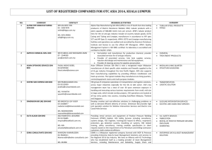 list of registered companies for otc asia 2014, kuala lumpur