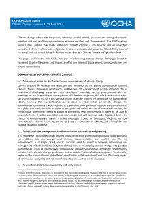 OCHA Position Paper on climate change
