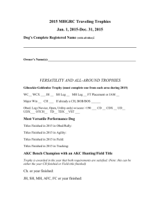 2015 MHGRC Traveling Trophies