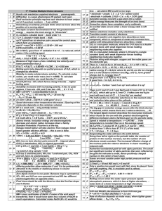 1st Practice Multiple Choice Answers 1 c Hunds rule maximizes