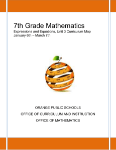 7th Grade Mathematics - Orange Public Schools