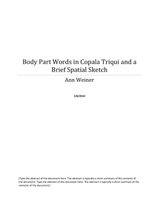 Body Part Words in Copala Triqui and a Brief Spatial Sketch