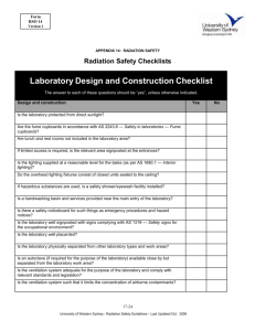 Radiation Safety Checklists Laboratory Design and Construction