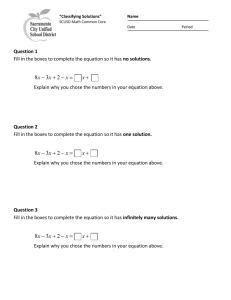 8th Gr. BM - Classifying Solutions (8.EE.7). - scusd-math