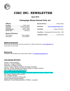 CIKC April 2014 Newsletter - Champaign Illinois Kennel Club