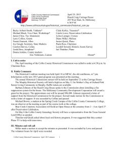 Collin County Historical Commission April minutes