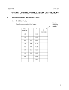 Topic 5: Continuous Probability Distributions