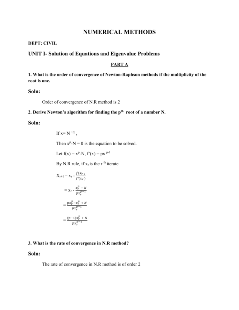 Numerical Methods