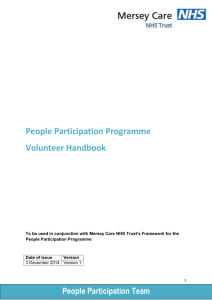 Volunteer Handbook - Mersey Care NHS Trust