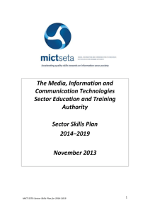 MICT SETA Sector Skills Plan : 2014-2015