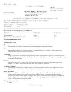 MARLENE SOLUTION MATERIAL SAFETY DATA SHEET Page