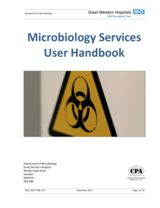 Microbiology Handbook - Great Western Hospital