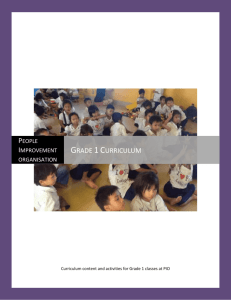 Grade 1 Curriculum