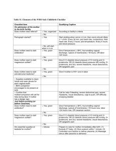 Table S1. Elements of the WHO Safe Childbirth Checklist Checklist