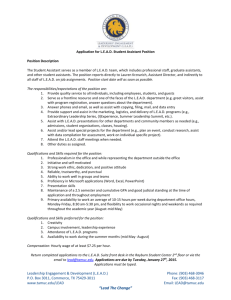 Application for L.E.A.D. Student Assistant Position Position
