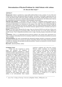 Determination of Physical Problems for Adult Patients with Asthma