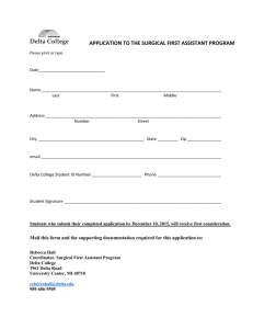 application to the surgical first assistant program