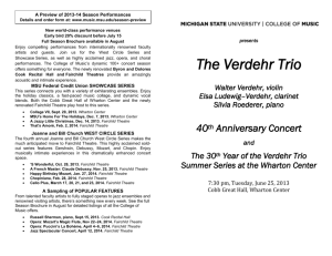 The Verdehr Trio Walter Verdehr, violin Elsa Ludewig–Verdehr