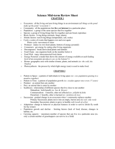 Science Mid-term Review Sheet