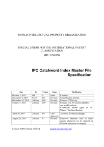 IPC Catchword Index Master File Specification