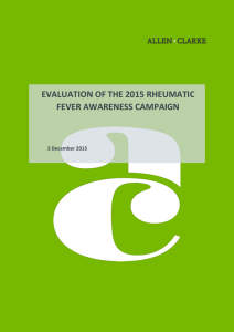 evaluation of the 2015 rheumatic fever awareness campaign