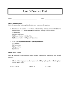 Unit 5 Practice Test Name: Date: Part A: Multiple Choice Circle the